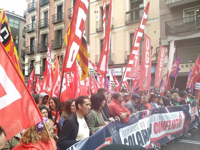 Andrés, durante su participación en la manifestación de Madrid.