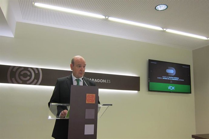 El portavoz de VOX en las Cortes de Aragón, Santiago Morón.