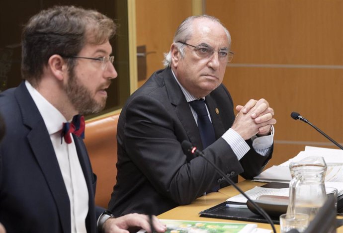El consejero de Planificación Territorial, Vivienda y Transportes, Iñaki Arriola, en la Comisión de Economía, Hacienda y Presupuestos del Parlamento