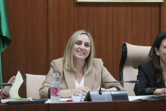 La consejera de Fomento, Marifrán Carazo, en comisión parlamentaria. 