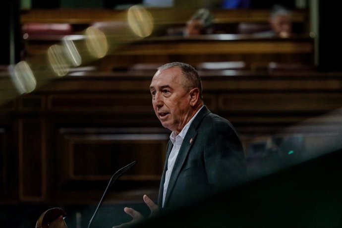 El portavoz de Compromís en el Congreso, Joan Baldoví, interviene durante una sesión plenaria en el Congreso de los Diputados