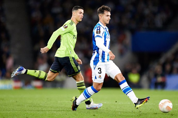 Martin Zubimendi y Cristiano Ronaldo