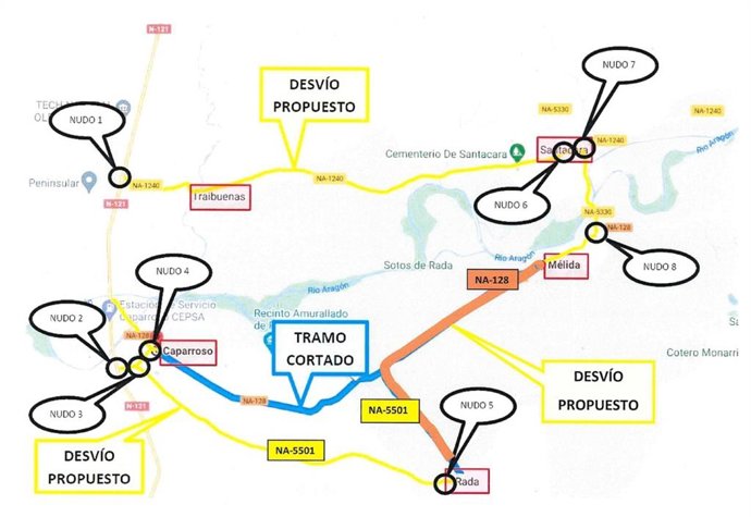 Imagen de los desvíos.