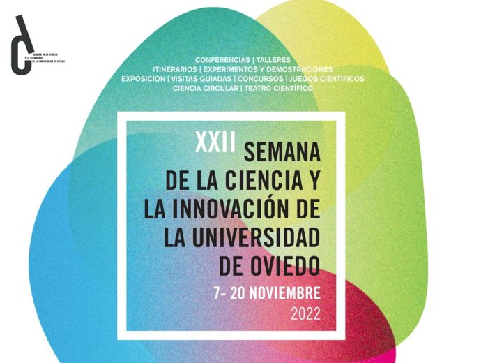 Cartel de la XXII Semana de la Ciencia y la Innovación de la Universidad de Oviedo.