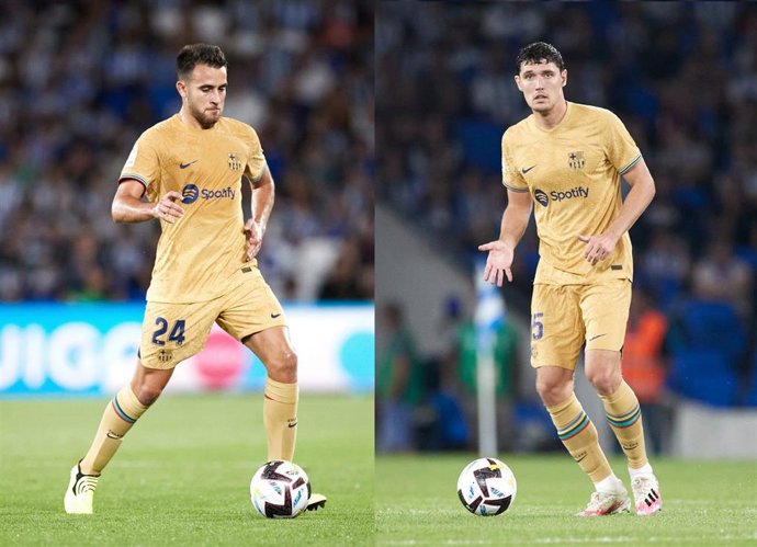Archivo - Los jugadores del FC Barcelona Eric Garcia y Andreas Christensen