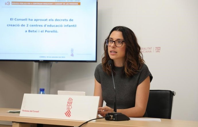 Archivo - Arxiu - La vicepresidenta i portaveu del Consell, Aitana Mas