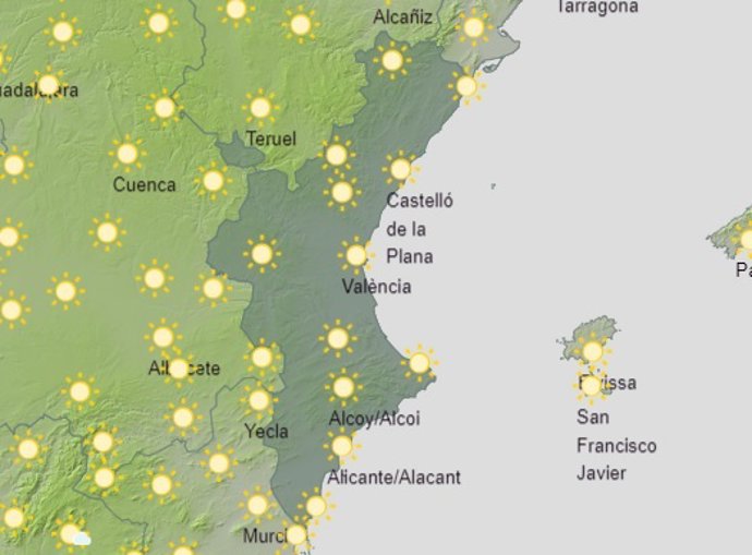 Predicción meteorológica del sábado 5 de noviembre