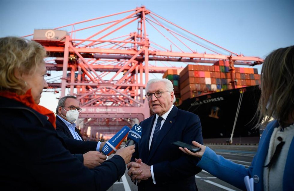 El presidente de Alemania, Frank-Walter Steinmeier, en la ciudad surcoreana de Busan