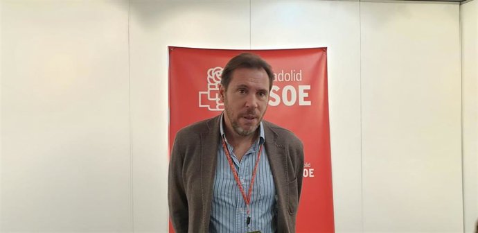 El alcalde de Valladolid, Óscar Puente, este sábado antes de participar en el Comité Provincial del Partido Socialista en la capital vallisoletana