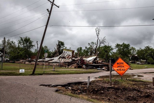 Archivo - Paso de un tornado por Texas