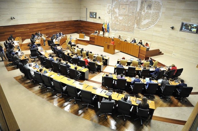 Sesión plenaria en la Asamblea de Extremadura.
