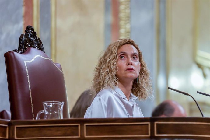 La presidenta del Congreso, Meritxell Batet, durante un debate en el Congreso de los Diputados.