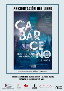 Cartel del acto de presentación en la Biblioteca Central de la novela de terror 'Cabárceno', de Héctor Peña