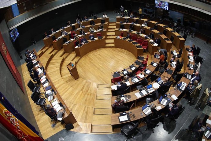 Vista del salón de plenos del Parlamento de Navarra.
