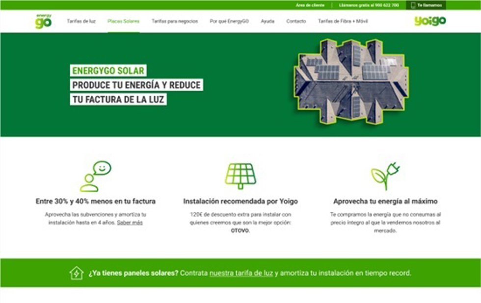 MásMóvil se alía con Otovo para ofrecer placas solares y autoconsumo con Yoigo