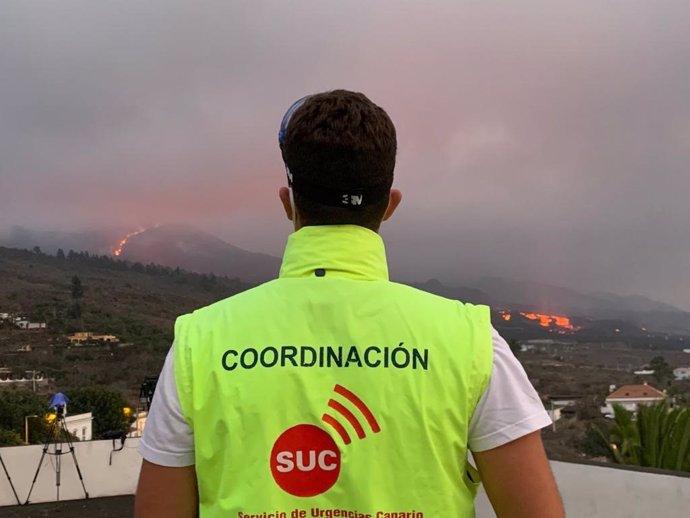 Técnico de coordinación del SUC en la erupción volcánica en La Palma