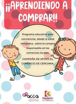 Cartel de 'Aprendiendo a comprar', proyecto para incentivar el comercio local.