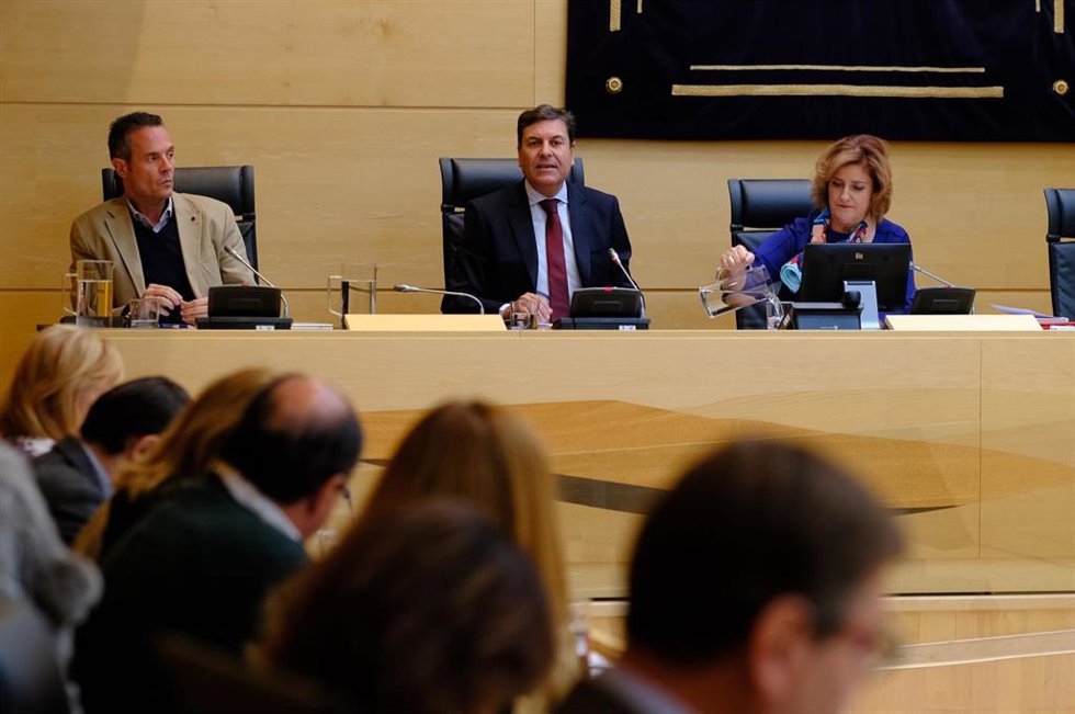 Carriedo en un momento de su intervención en la Comisión de Economía y Hacienda