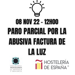 Cartel del paro parcial de la hostelería.