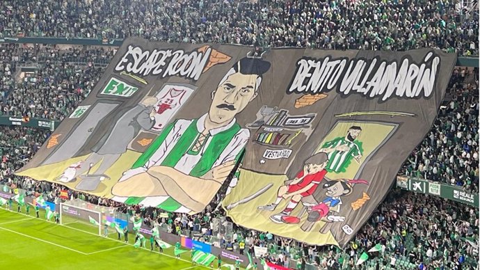 El Sevilla denuncia ante Antiviolencia el tifo exhibido en el derbi en el Villamarín.