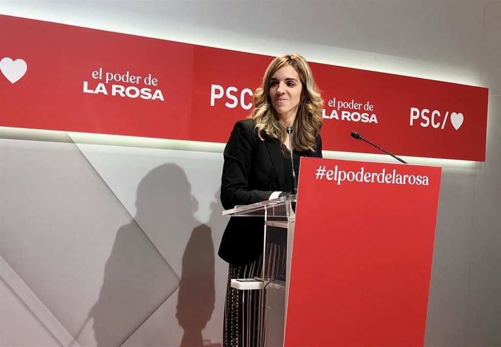 Elia Tortolero en rueda de prensa.