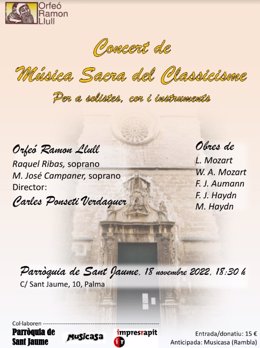 Cartel del concierto de música sacra.