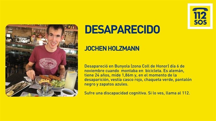 Cartel del joven publicado en el momento de su desaparición.