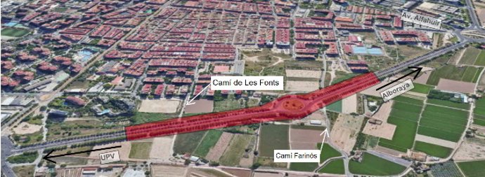 Plano con la simulación de la conexión