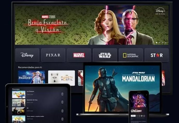 Interfaz de Disney+