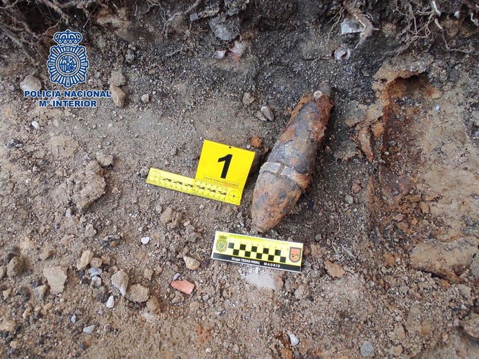 Un obús de la Guerra Civil localizado en unas obras de Madrid