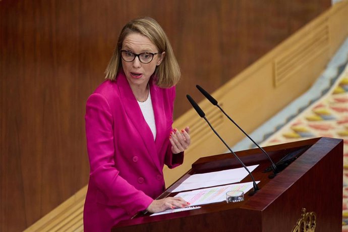 Archivo - La portavoz de Unidas Podemos en la Asamblea de Madrid, Carolina Alonso.