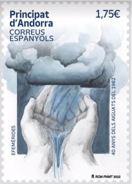 Correos emite un sello que conmemora los 40 años de las inundaciones de 1982 en Andorra
