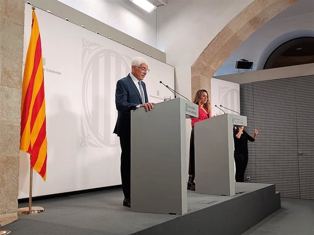 El conseller de Salut de la Generalitat, Manel Balcells, i la portaveu del Govern, Patrícia Plaja