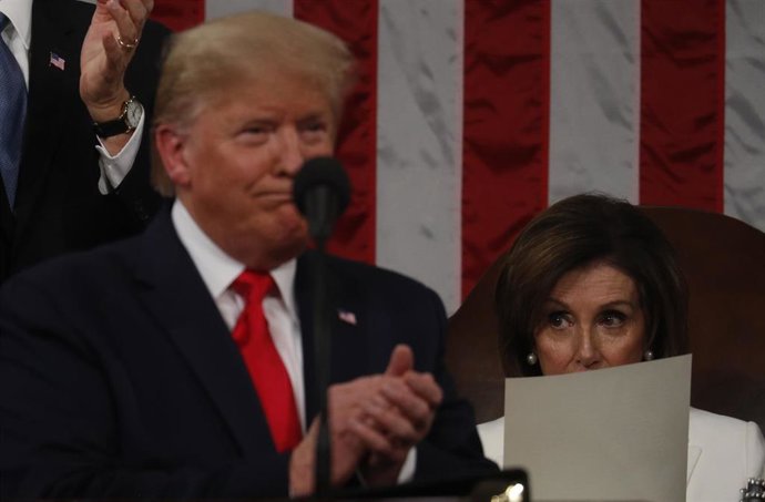 El expresidente de Estados Unidos Donald Trump y la actual presidenta de la Cámara de Representantes, Nancy Pelosi.