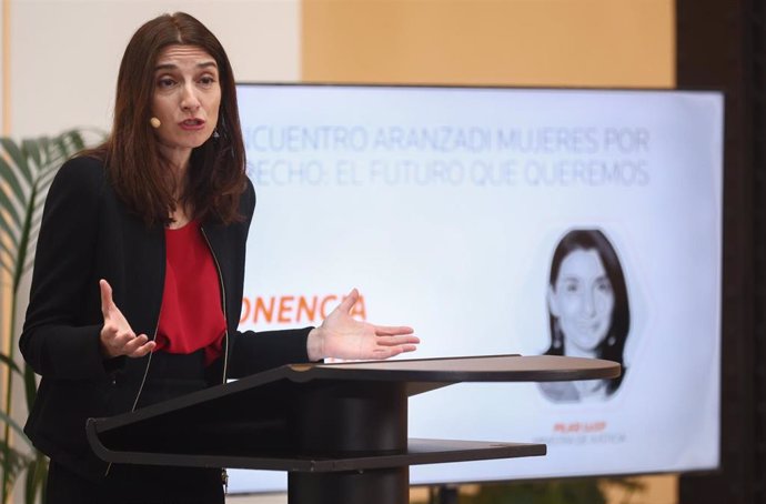 La ministra de Justicia, Pilar Llop, interviene en el Encuentro Aranzadi 'Mujeres por Derecho: El futuro que queremos', en el Espacio Larra, a 21 de octubre de 2022, en Madrid (España). 