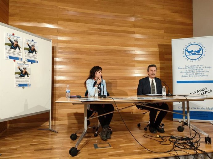Presentación Gran Recogida del Banco de Alimentos por el presidente José Manuel Pascual y la madrina Sheyla Gutiérrez
