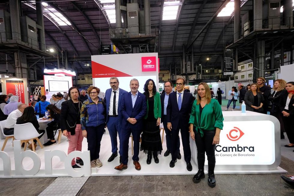 Inauguración del Bizbarcelona con la la presidenta de la Cámara, Mnica Roca, el primer teniente de alcalde del Ayuntamiento de Barcelona, Jaume Collboni, el presidente de Fira de Barcelona, Pau Relat, y su director general, Constantí Serrallonga