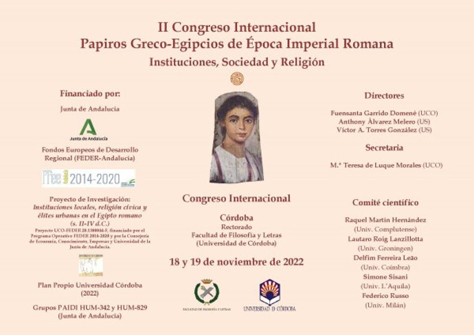 Cartel del II Congreso Internacional Papiros Greco-Egipcios de Época Imperial Romana.