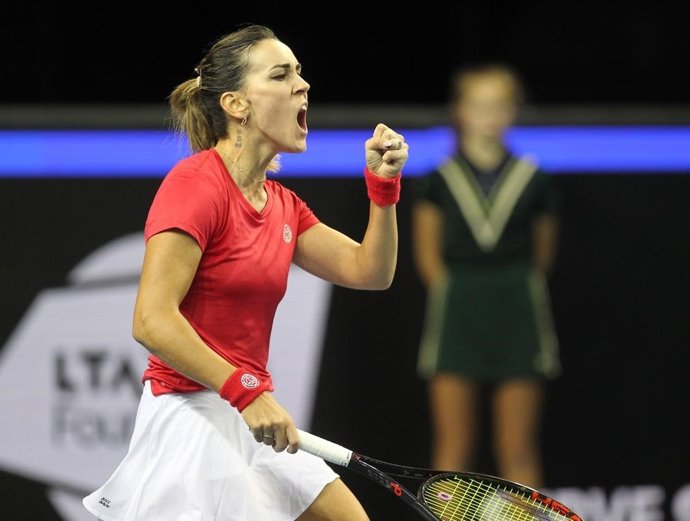Nuria Párrizas en la Billie Jean King Cup