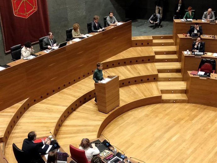 La presidenta del Gobierno de Navarra, María Chivite, en el Debate sobre el Estado de la Comunidad.