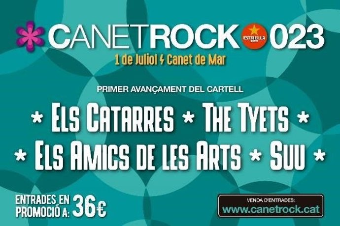 Cartell del festival Canet Rock 2023 amb les primeres confirmacions