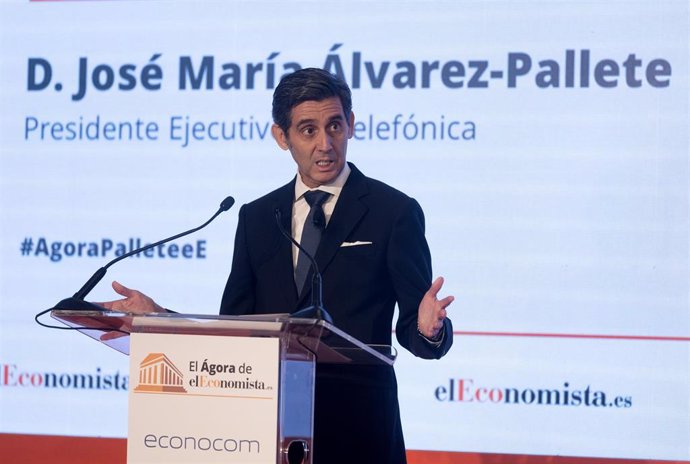 El presidente ejecutivo de Telefónica, José María Álvarez-Pallete, interviene en una nueva edición de El Ágora, en el Hotel Westin Palace, a 10 de noviembre de 2022, en Madrid (España). 