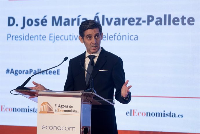 El presidente ejecutivo de Telefónica, José María Álvarez-Pallete, interviene en una nueva edición de El Ágora, en el Hotel Westin Palace, a 10 de noviembre de 2022, en Madrid (España). 