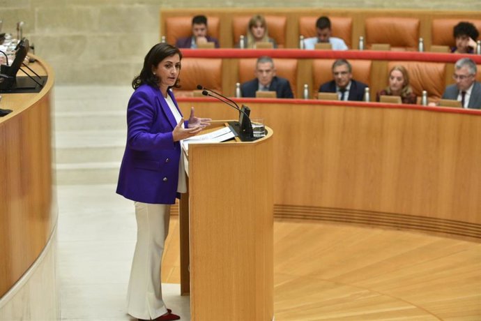 La presidenta del Gobierno riojano, Concha Andreu, interviene en el Parlamento riojano