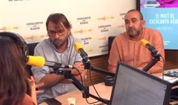Los secretarios generales de UGT y CC.OO. De Catalunya, Camil Ros y Javier Pacheco, este jueves