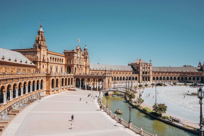 Archivo - Plaza de España de Sevilla.