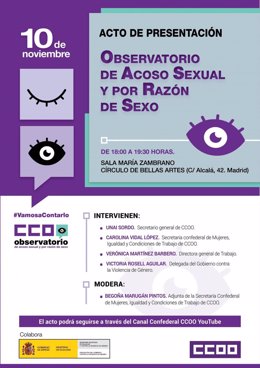 CCOO presenta el Observatorio contra el acoso sexual en el trabajo