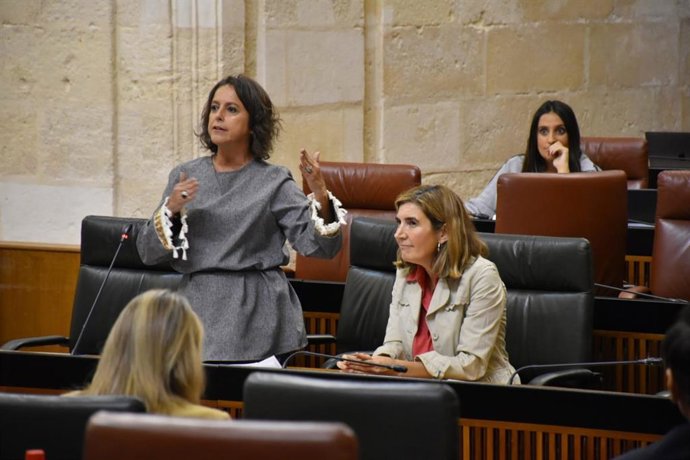 La consejera de Salud y Consumo de la Junta de Andalucía, Catalina García, en el pleno del Parlamento andaluz