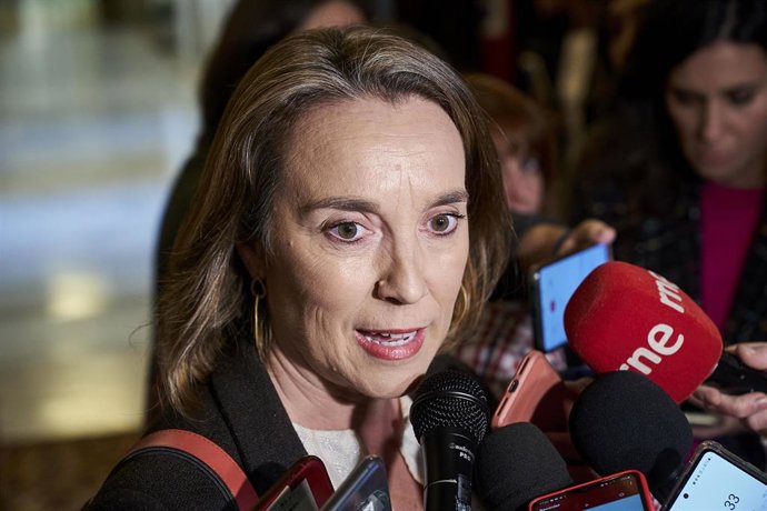 La portaveu del PP al Congrés, Cuca Gamarra, a la seva arribada a la sessió a porta tancada en la qual compareixer el ministre de l'Interior, Fernando Grande-Marlaska, al Congrés dels Diputats, a 8 de novembre de 2022, a Madrid (Espanya). Marlaska co