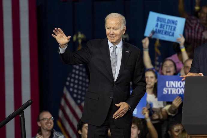 07 November 2022, US, Bowie: US President Joe Biden attends a rally at  Bowie State University ahead of the 2022 United States midterm elections held on 08 November 2022. Photo: Dominick Sokotoff/ZUMA Press Wire/dpa